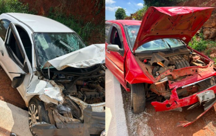 Colisão frontal causada por ultrapassagem deixa três feridos na SC-480