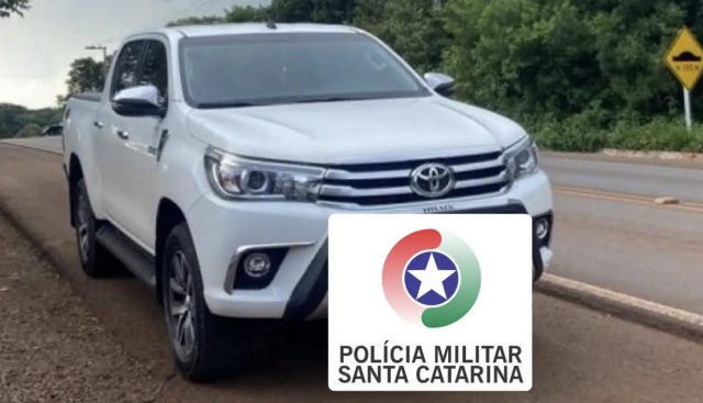 Hilux furtada em Xanxerê é recuperada em São Miguel do Oeste; homem é preso