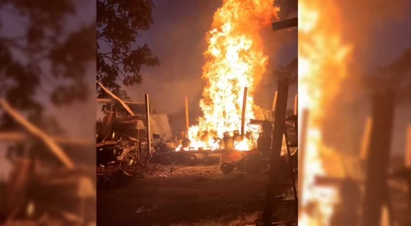 Incêndio em depósito clandestino de gás de cozinha é registrado