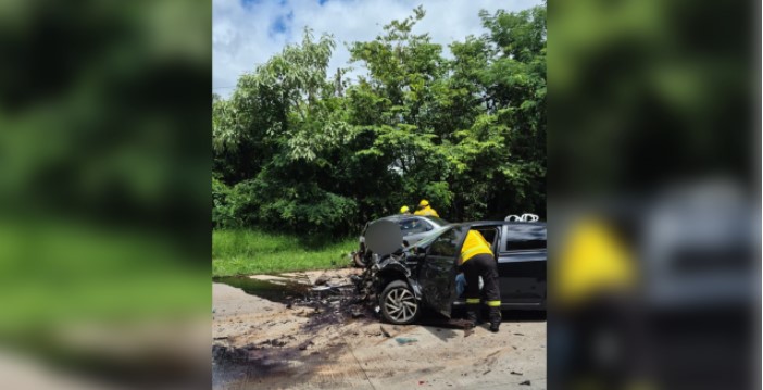 Acidente grave com óbito na BR-163 envolve dois carros e uma carreta entre Guaraciaba e São José do Cedro