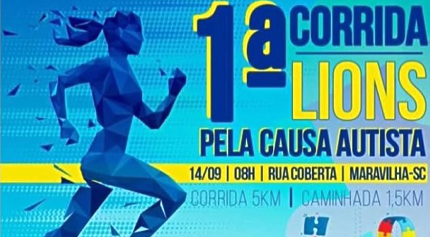 1ª Corrida Lions Pela Causa Autista ocorre no mês de setembro