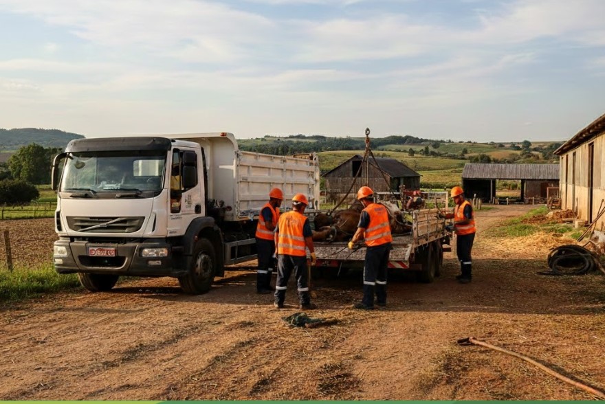 Prefeitura segue com a recolha de carcaças em propriedades rurais