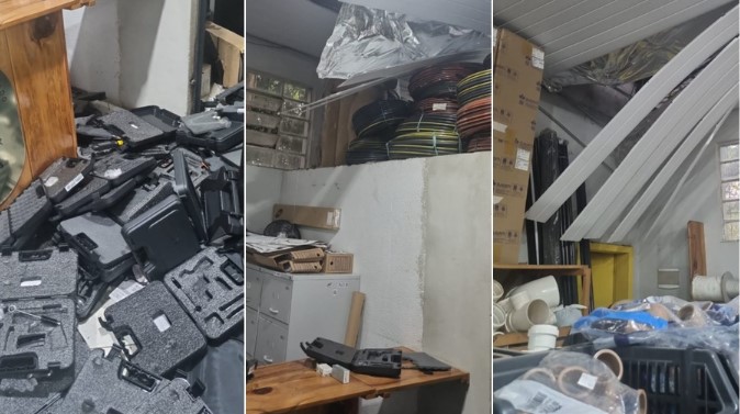 Ladrões levam cerca de 150 armas de fogo de estabelecimento comercial no Oeste