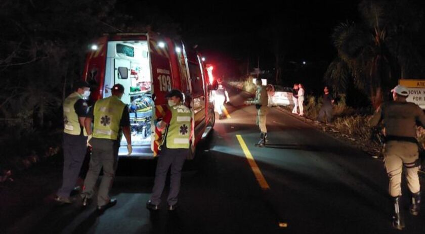 Acidente envolvendo veículo de São Miguel do Oeste deixa dois feridos na SC 163