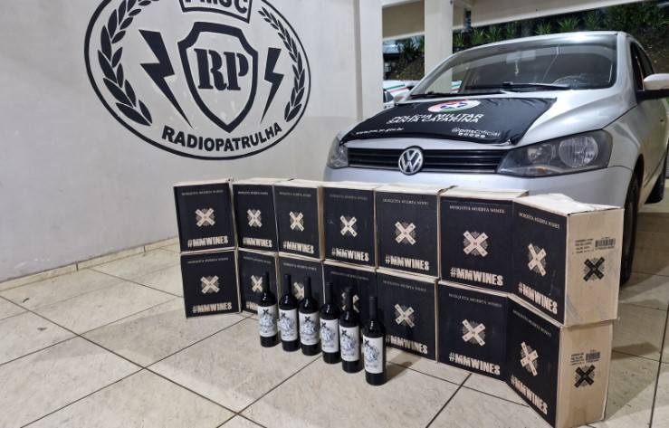 Polícia apreende 90 garrafas de vinho trazidas ilegalmente da Argentina