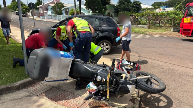 Motociclista fica gravemente ferido em acidente no bairro São Jorge