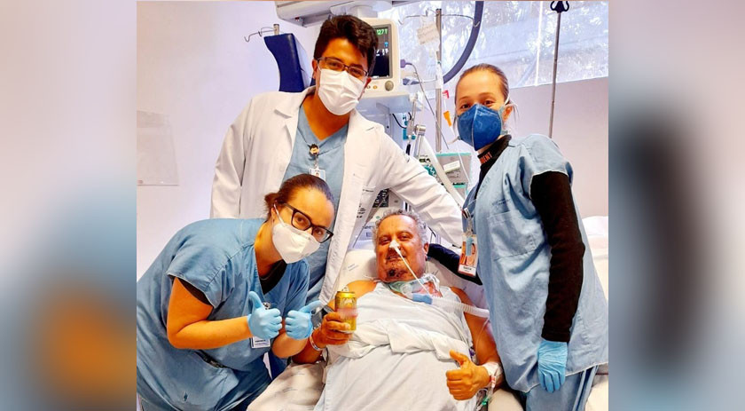 Internado há mais de 40 dias por causa da Covid-19, paciente toma cerveja em hospital de Blumenau
