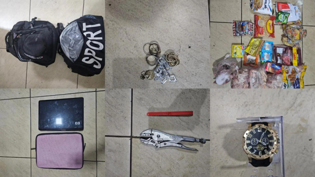 PM prende homem com mochilas contendo objetos furtados