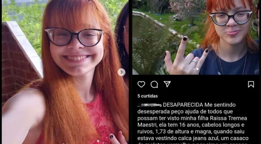 Adolescente de Chapecó está desaparecida desde o último domingo