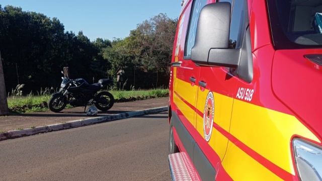 Motociclista fica ferido após queda na BR-163