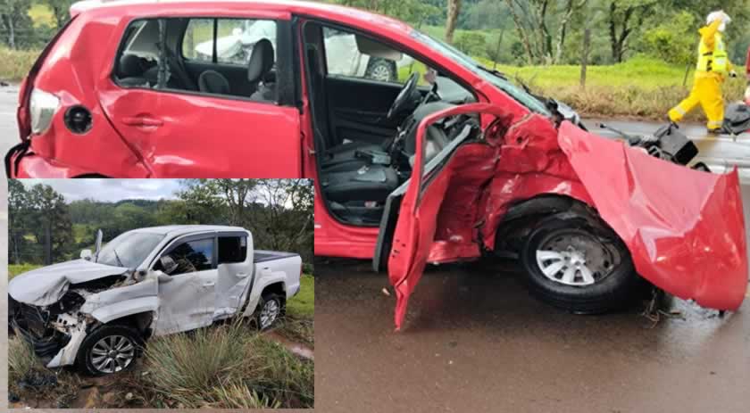 Excesso de velocidade e aquaplanagem causam grave acidente de trânsito no Oeste de Santa Catarina