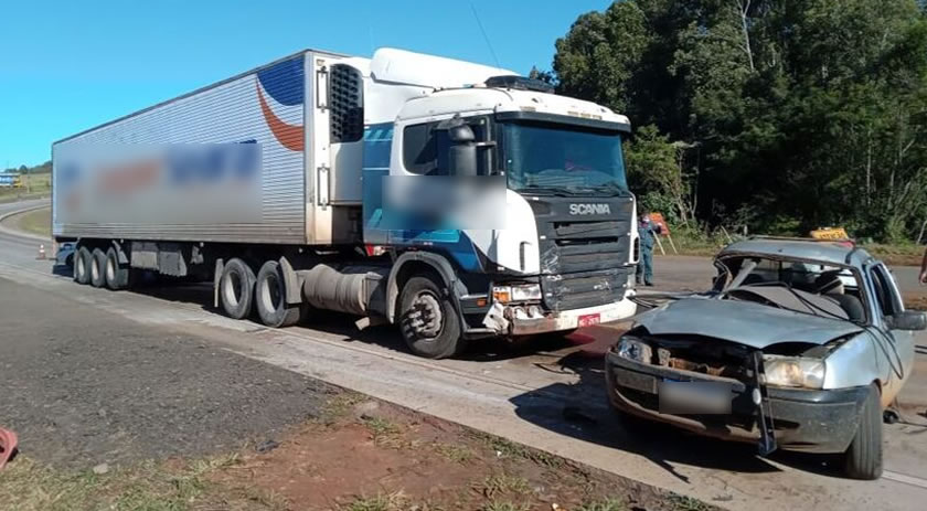 Acidente de trânsito deixa duas pessoas feridas na BR 163, uma com gravidade