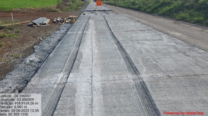 Atitude irresponsável danifica obra de revitalização da SC-305 e pode atrasar entrega
