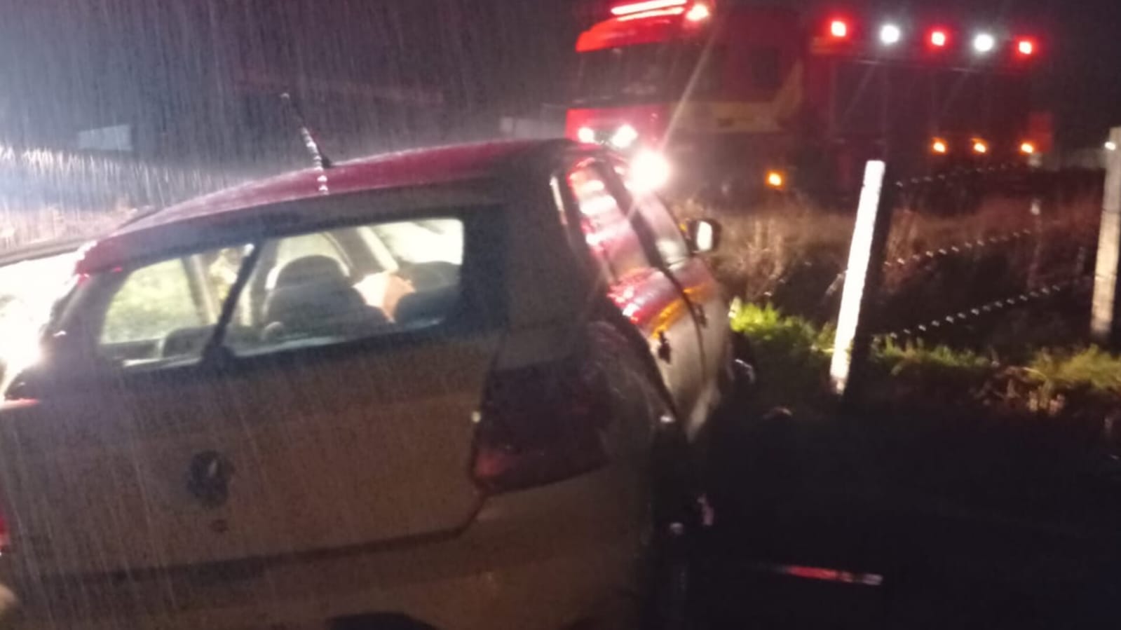 Acidente de trânsito com capotamento na BR-163 próximo a Guarujá do Sul