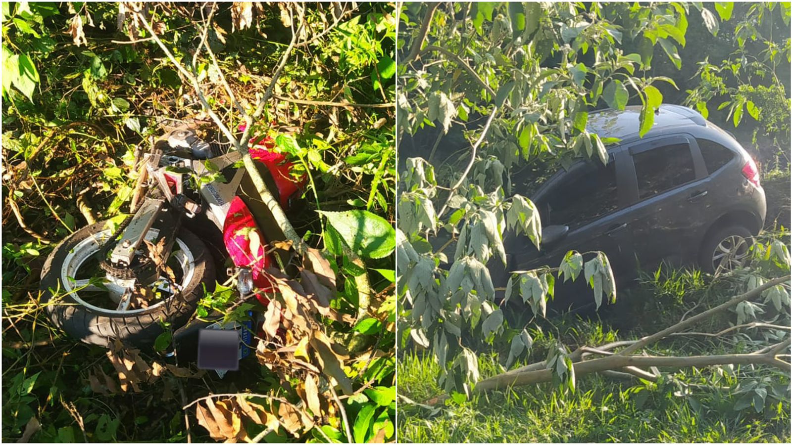 Acidente entre dois carros e uma moto deixa feridos na BR 282