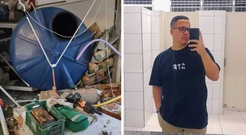 Funcionário morre após desabamento de caixa d'água de colégio