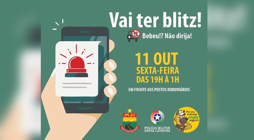 PM anuncia calendário de blitz de Lei Seca em SC
