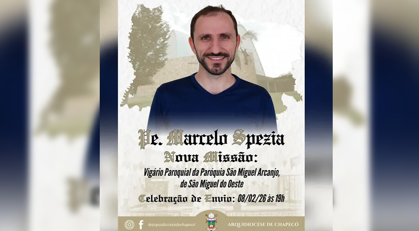 Arcebispo anuncia novo vigário para São Miguel do Oeste a partir de fevereiro de 2026
