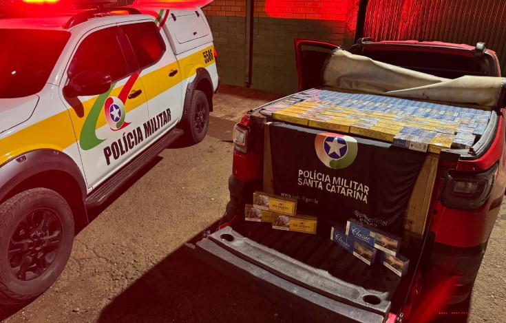 Carga com 12,5 mil maços de cigarros contrabandeados é apreendida na SC-350
