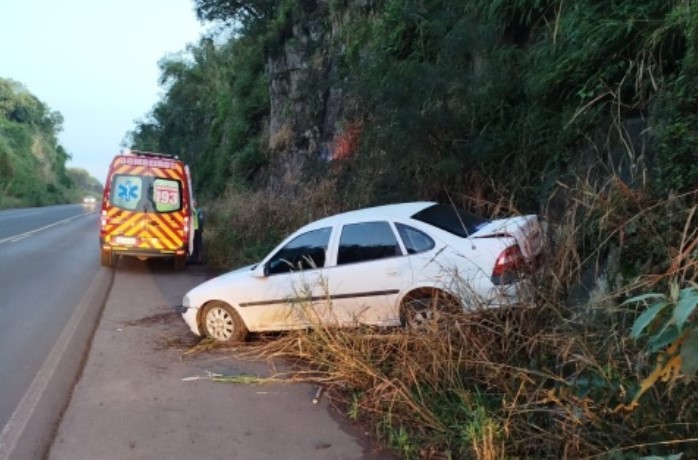 Saída de pista é registrada na BR 282