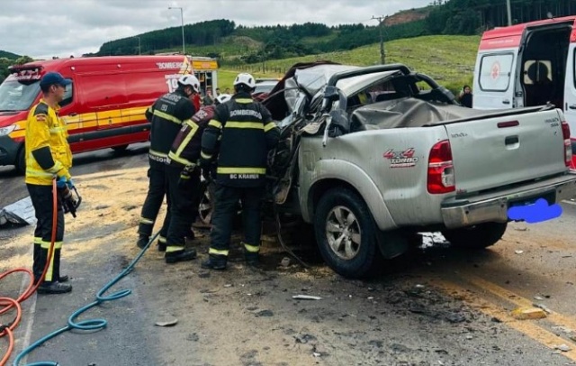 Idoso morre em acidente com caminhonete na Serra de SC