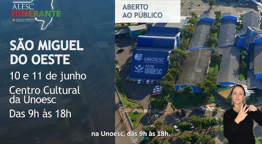 Município vai receber sessões da Alesc Itinerante na próxima semana