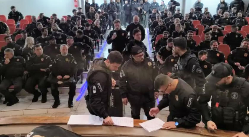 Policiais de São Lourenço e Campo Erê participam de grande operação da PC do PR