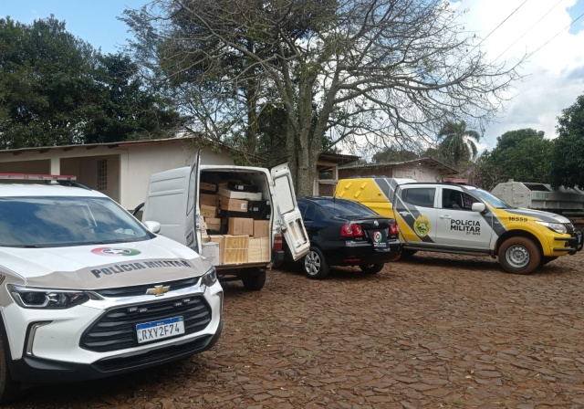 Ação conjunta das PMs de SC e PR apreende grande quantidade de vinhos