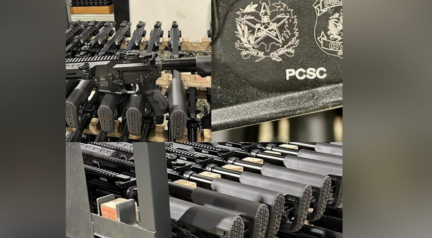 Polícia Civil de Santa Catarina recebe 145 fuzis israelenses de alta performance