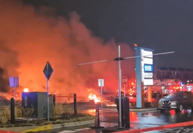 Avião cai e explode em área residencial