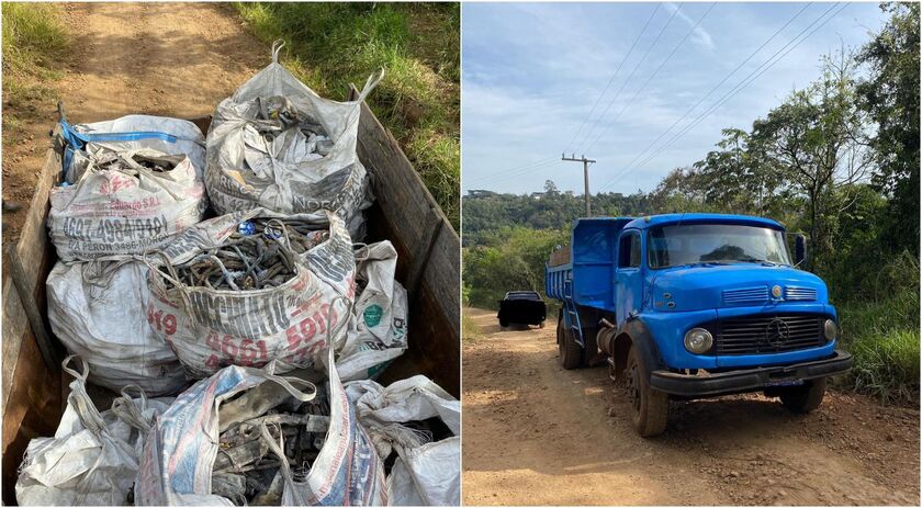Polícia Militar Ambiental apreende seis toneladas de canos de chumbo cortados