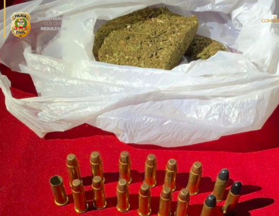 Polícia Civil e Militar apreendem drogas e munições durante operação
