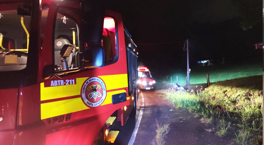 Homem fica ferido após acidente com motocicleta na SC-497