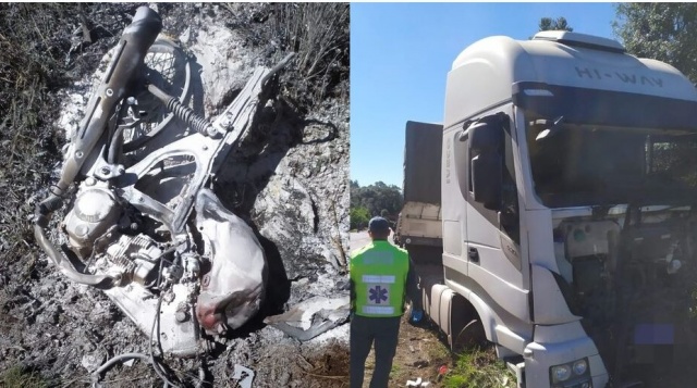 Moto pega fogo e motociclista morre após acidente no Oeste de SC