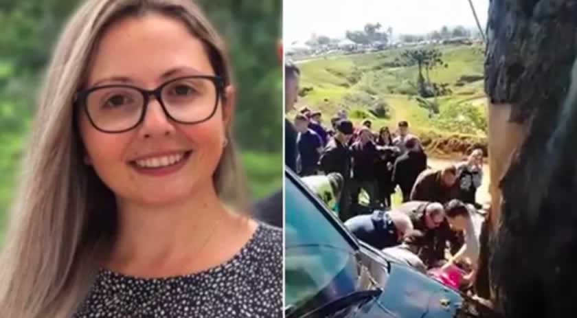 Professora atingida por pneu em autódromo de SC recebe alta hospitalar
