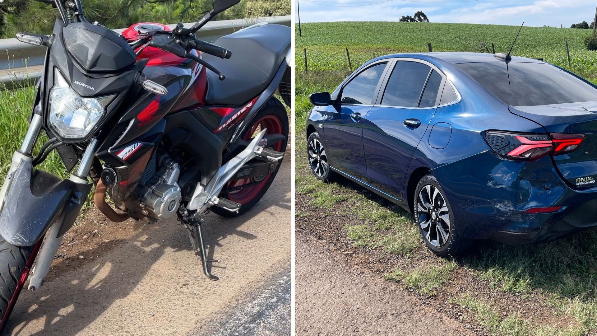 Motociclista fica ferido em acidente de trânsito perto do trevo da Idamar