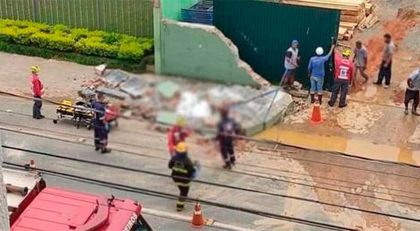 Homem morre após parede de escola desabar em Santa Catarina