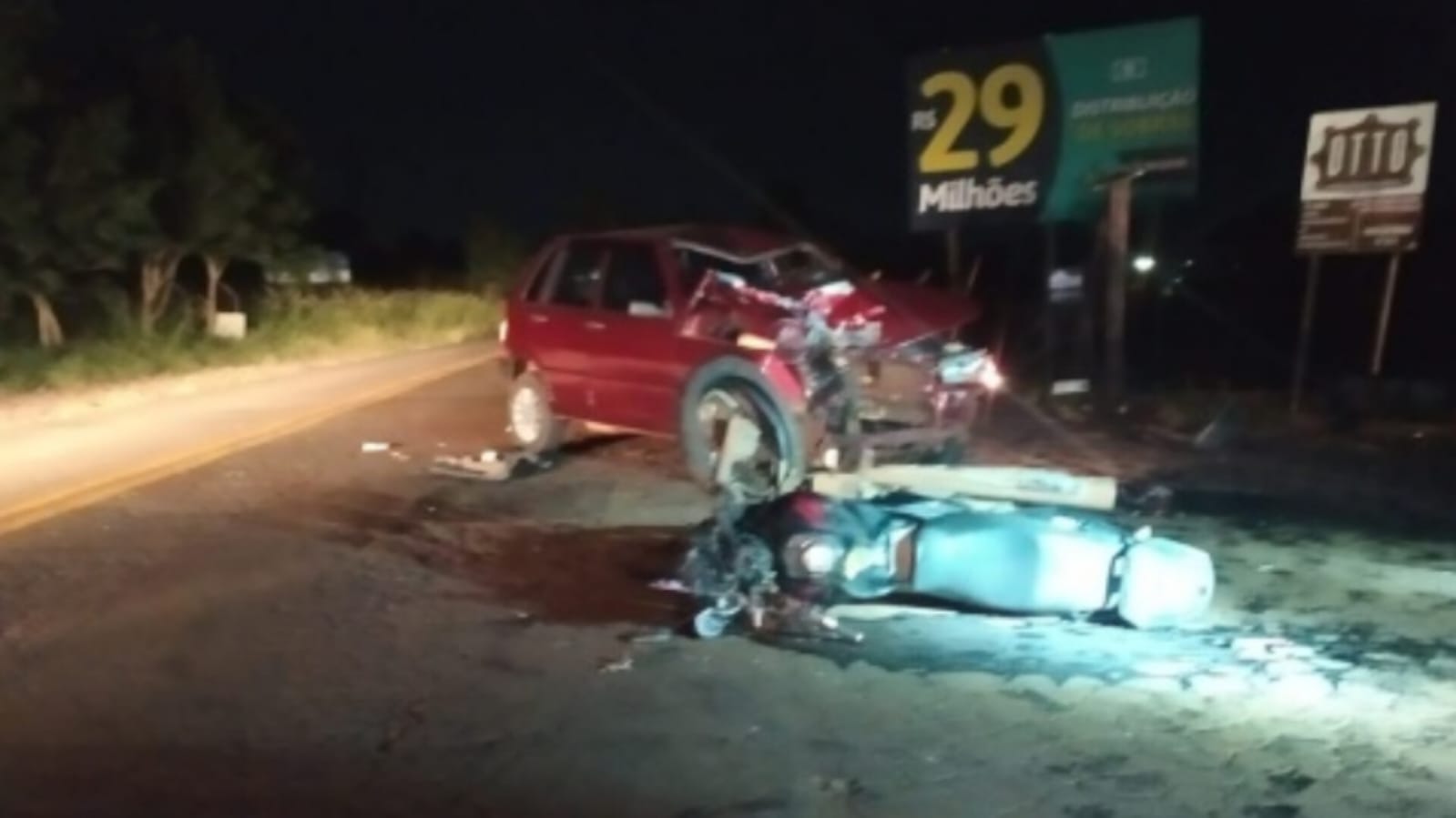 Motociclista sofre ferimentos graves em colisão com carro na SC-283 em Palmitos