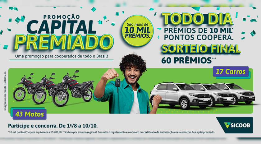 Sicoob inicia campanha que premiará mais 10 mil cooperados