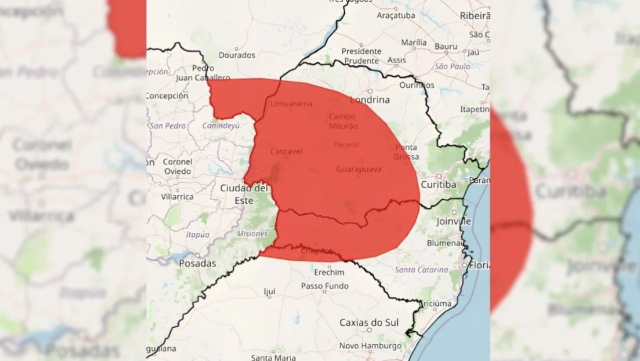 Mais de 400 cidades estão sob alerta vermelho para tempestades; Oeste de SC está entre áreas de risco