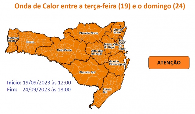 Defesa Civil emite alerta de onda de calor em Santa Catarina