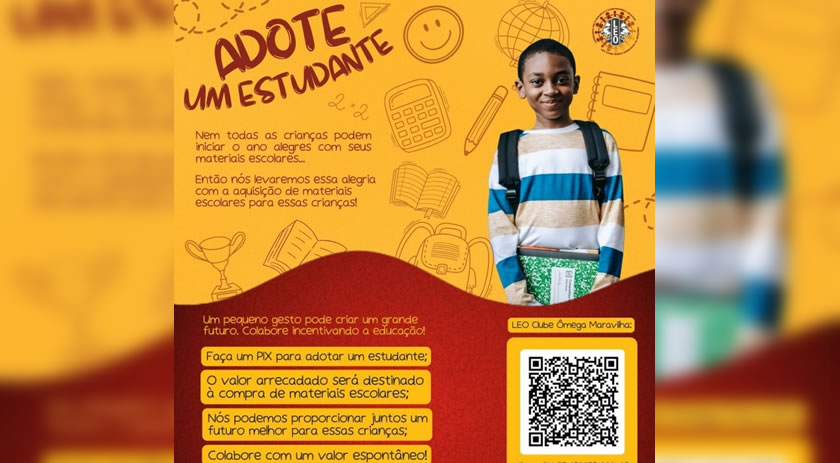 LEO Clube de Maravilha promove a campanha Adote um Estudante