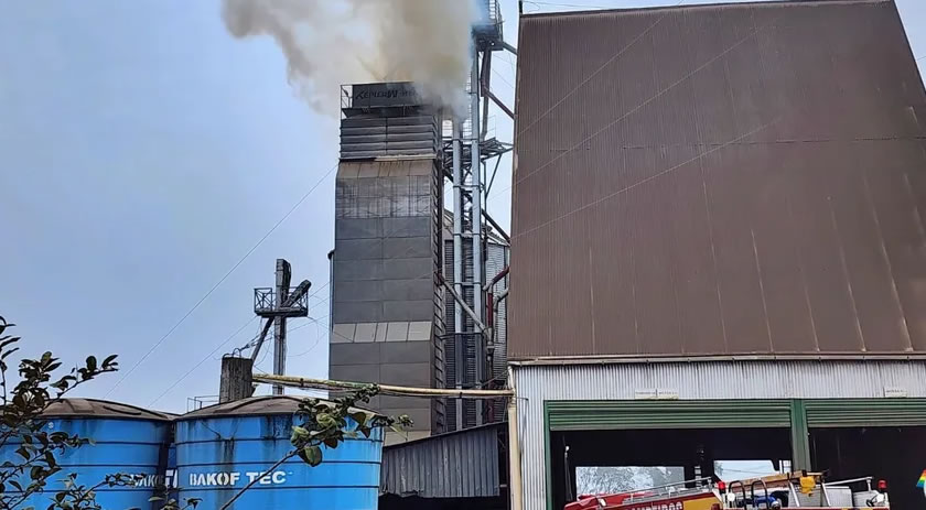Incêndio atinge secador de grãos