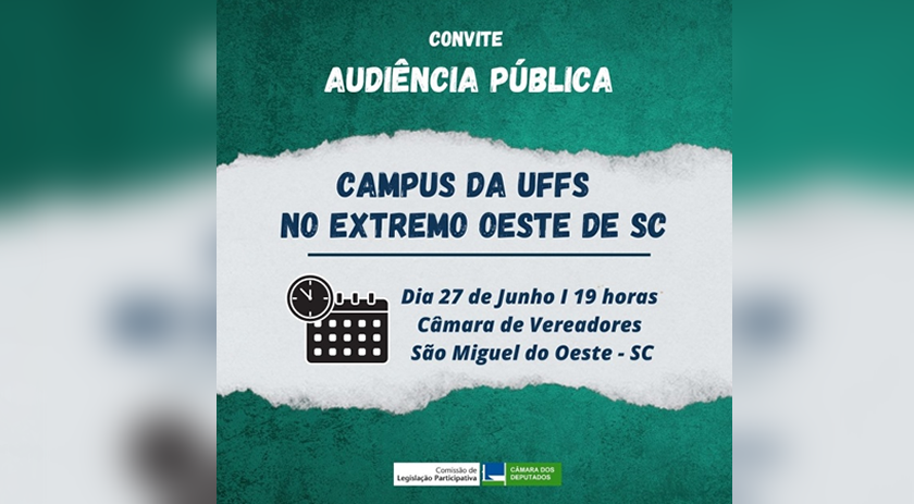 Audiência Pública vai discutir expansão da UFFS para o Extremo Oeste