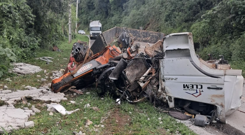 Acidente com caminhão deixa uma pessoa morta no interior de Itapiranga