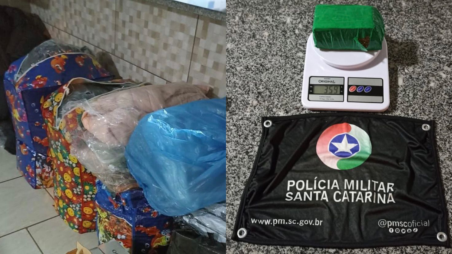 Três pessoas são abordadas com mais de R$12 mil em mercadorias descaminhadas e um é preso em flagrante por tráfico de drogas em Bom Jesus