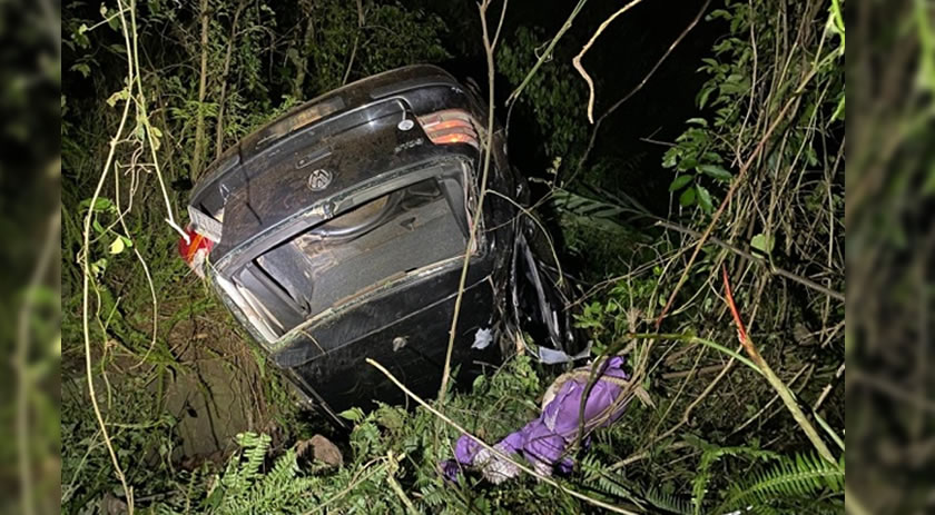 Duas pessoas ficam gravemente feridas após acidente na SC 496