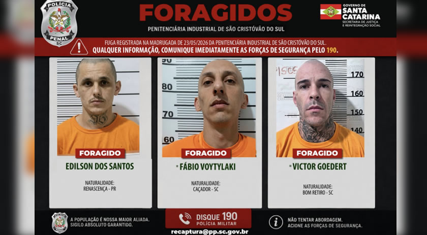 Fuga em presídio de SC tem reviravolta após erro na identificação de foragidos