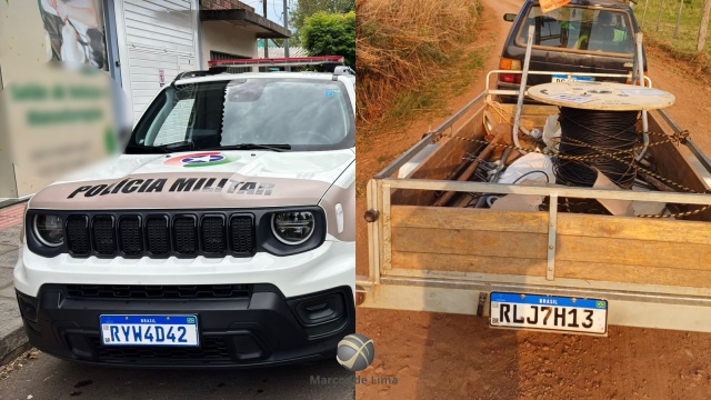 Criminosos furtam carretinha com bobina de fibra óptica