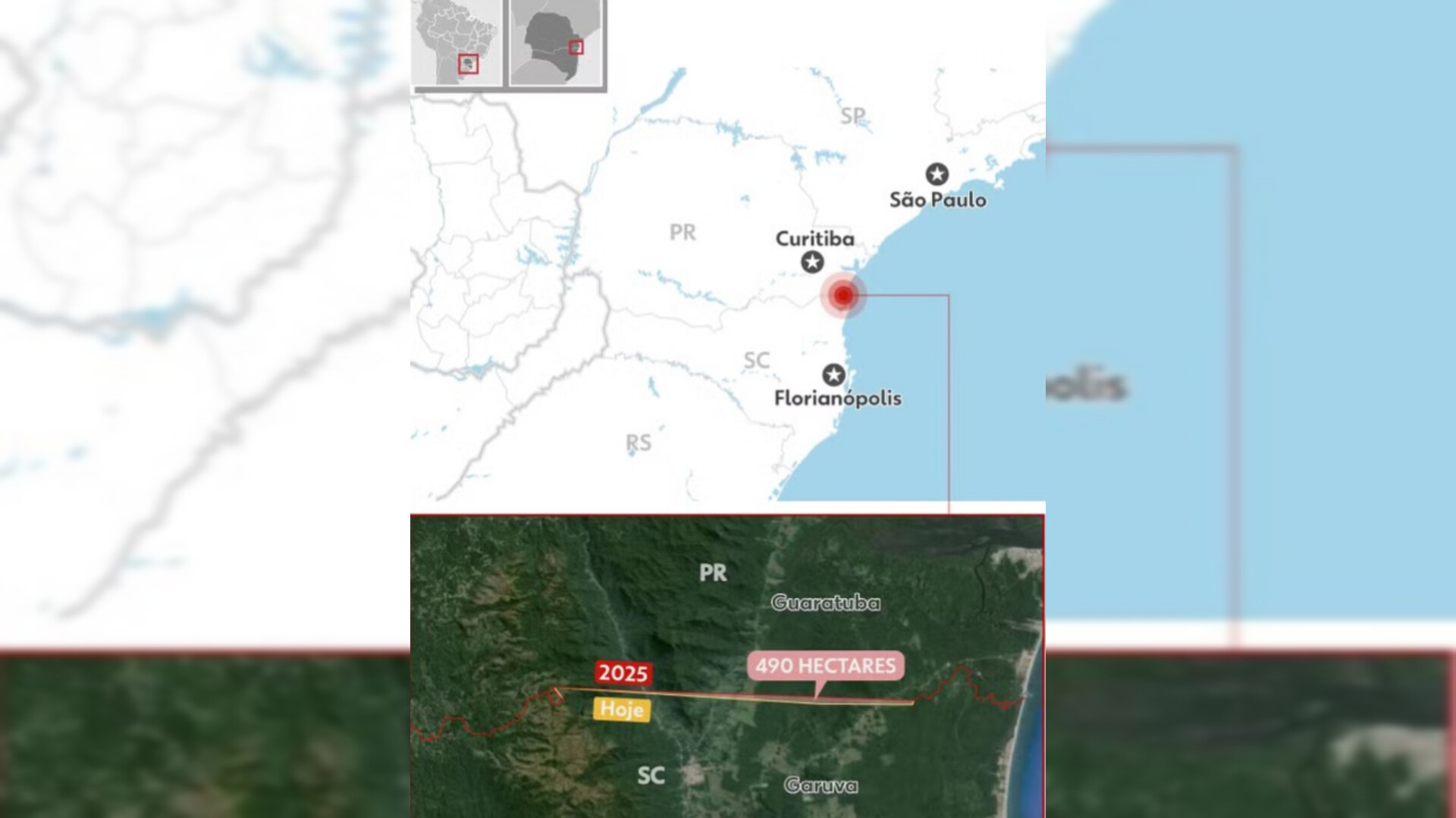 SC entrega relatório de acordo que dá ao estado 490 hectares de território do PR